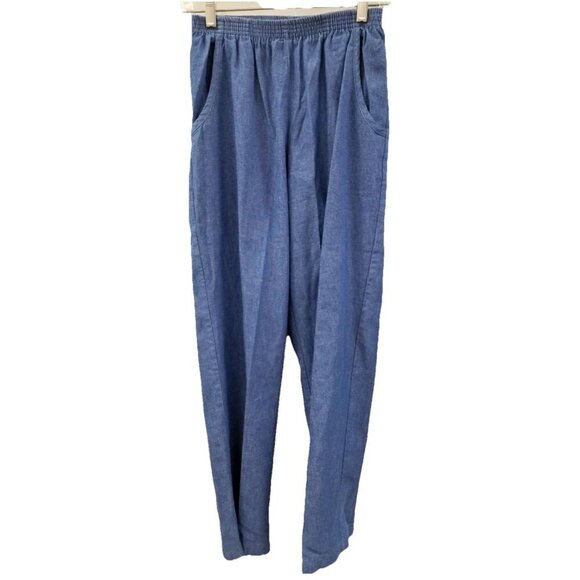 Gepetto Vtg Blue/Gold Stars Pattern Top, Size Lg, Pants & Jacket Women's 3Pc Set - Picture 8 of 9